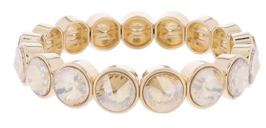 Jane Marie Champagne Crystal Bezel Stretch Bracelet