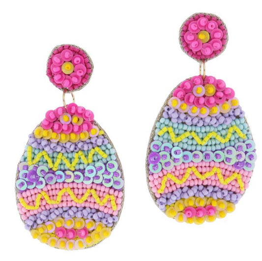 Jane Marie Multi Sequin And Beaded Post And Easter Egg