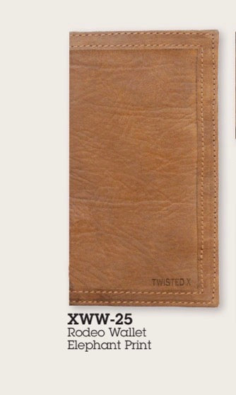 Twisted X Wallet, Rodeo, tan Elephant stamp