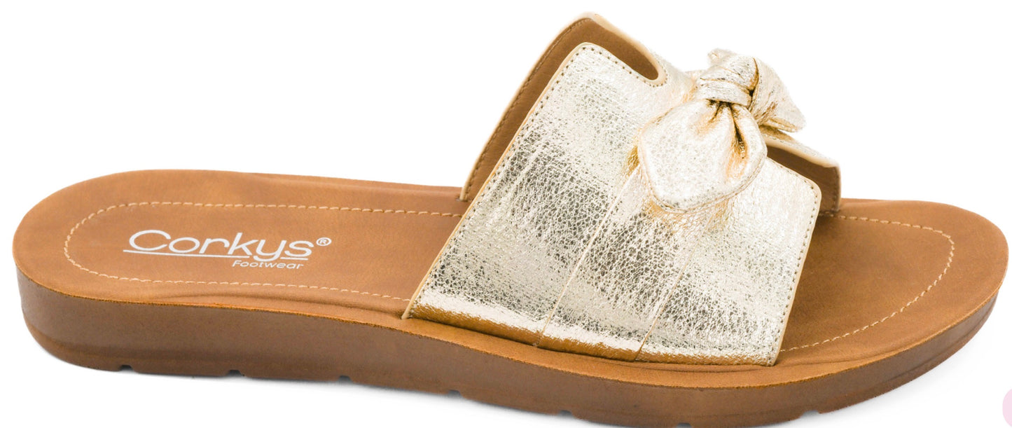 Corkys Too Cute  Gold Crinkle Metallic