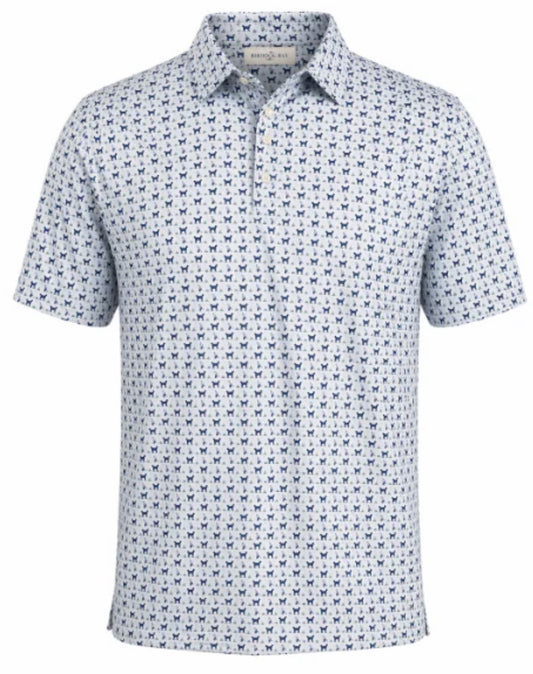 Prairie Oak  Labs and Bumpers Polo Light Blue