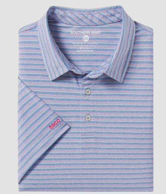 Southern Shirt Cahaba Heather Stripe Polo Riviera