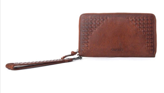 Myra Bag Zidanna Elko Braided Veg Tanned Leather Wallet in Auburn Glow