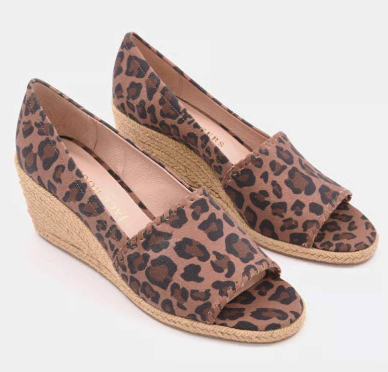 Jack Rogers Palmer Printed Linen Espadrille LEOPA