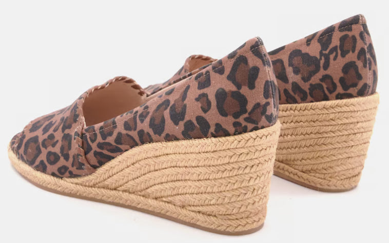 Jack Rogers Palmer Printed Linen Espadrille LEOPA