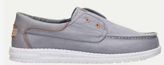 Heydude Wally CRU Stretch Canvas  Flannel Grey Multi