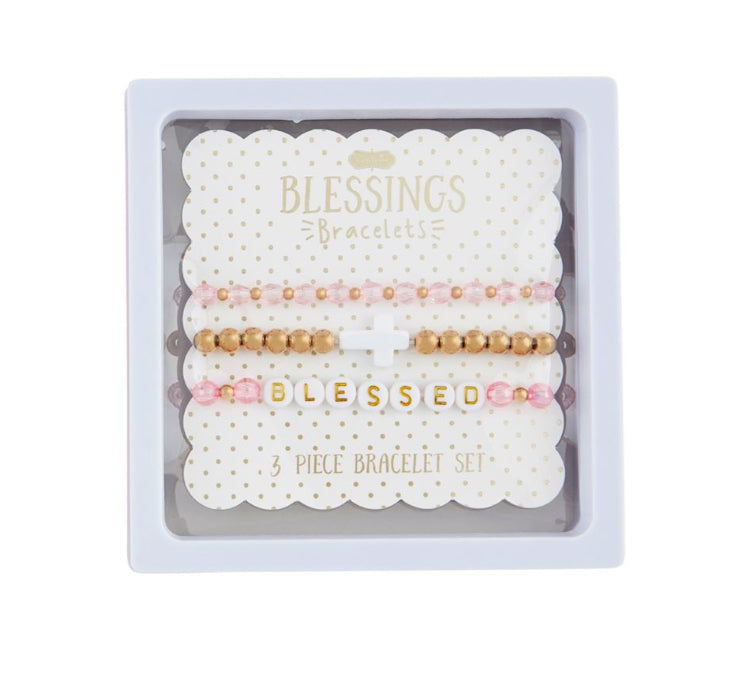 Mudpie White Cross Beaded Bracelets