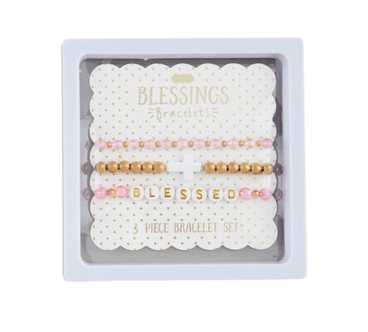 Mudpie White Cross Beaded Bracelets