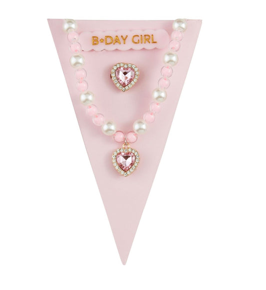 Mudpie Light Pink BDay Jewelry Set