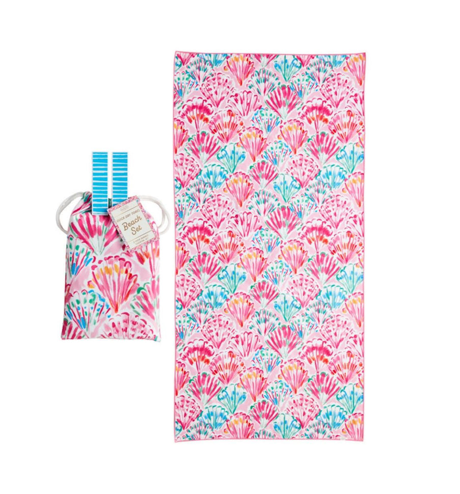 Mudpie Quick Dry Towel Beach Set - Pink