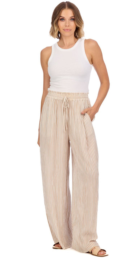 Mud Pie Tracey Beach Pants Tan