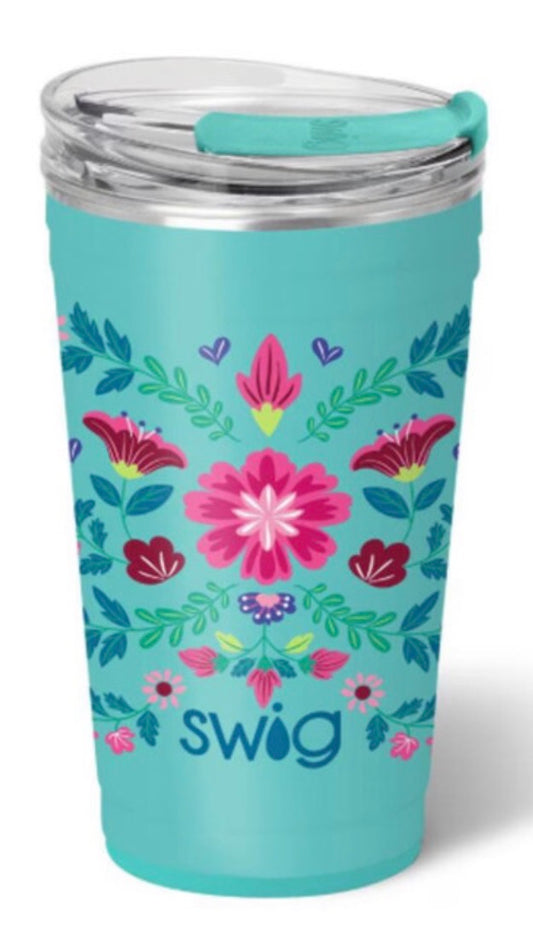 Swig Flora Azul Party Cup 24oz