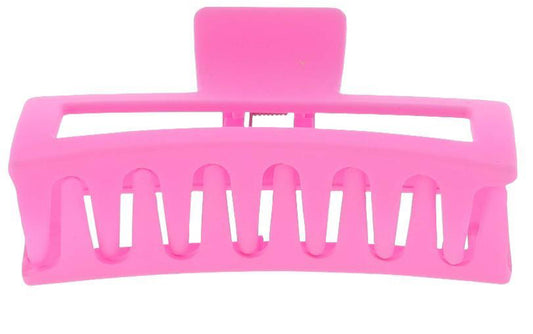 Jane Marie Hot Pink Rectangle Large Claw Hair Clip