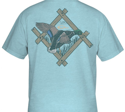 Drake Framed Duck SS Tee Camo Blue Dark Heather DT9881