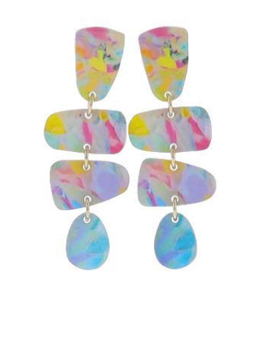 Jane Marie Multi Acrylic Geometric Shapes Earrings