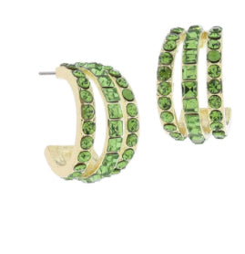 Jane Marie Peridot Crystal Hoop Cluster Earrings