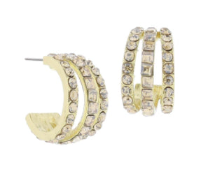 Jane Marie Topaz Crystal Hoop Cluster Earrings