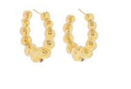 Jane Marie 18K Gold Plated Small Gold Ball Huggie Earring