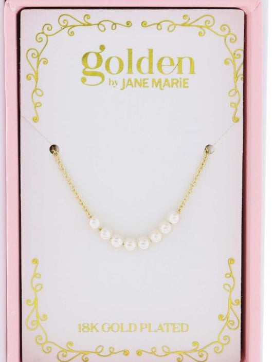 Jane Marie Sweetheart Kids 18K Gold Plated Pearl Beaded Necklace