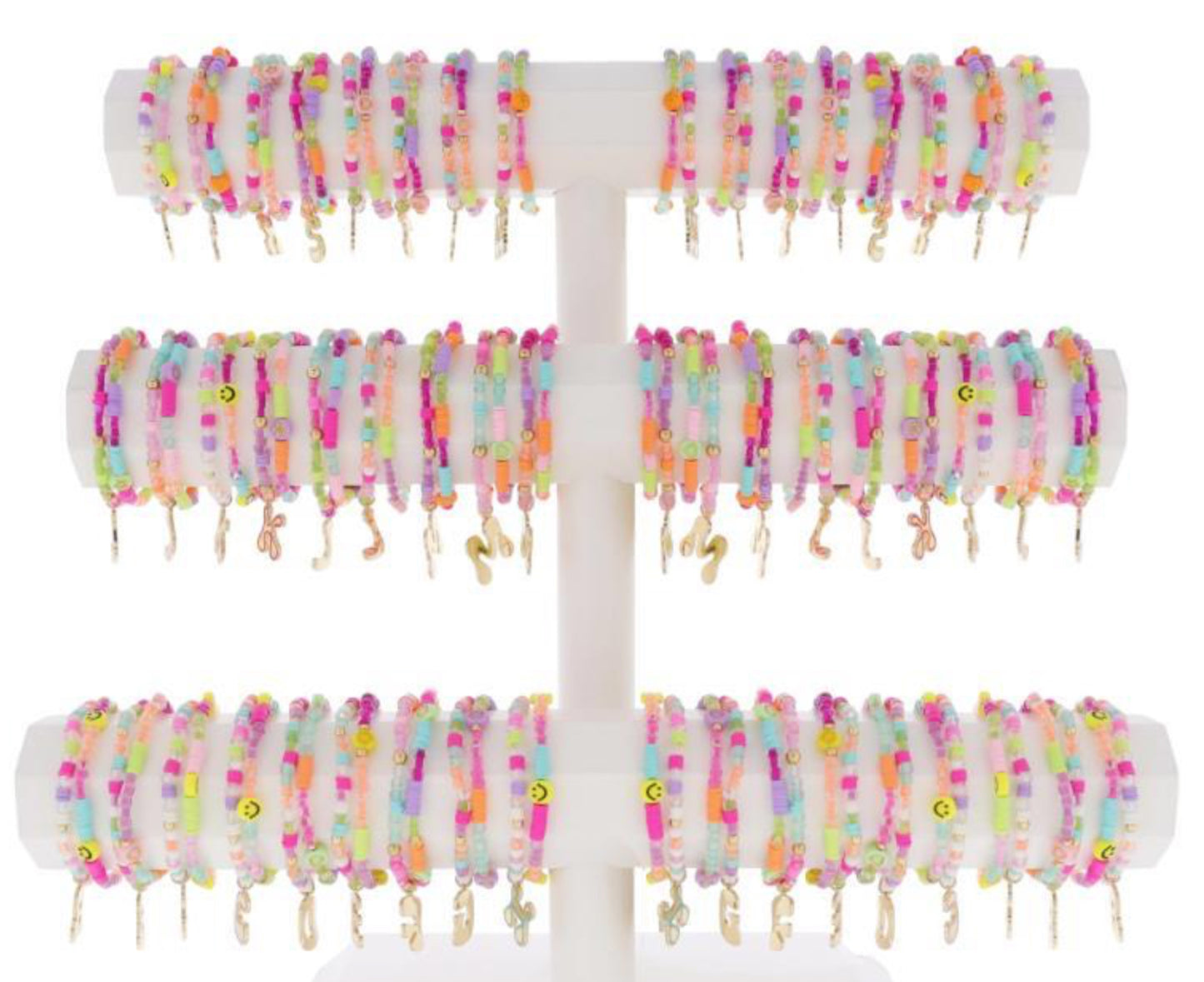 Jane Marie Kids Bubbles! Bracelets SETS OF 2 Multi Beaded with Gold Retro Bubble