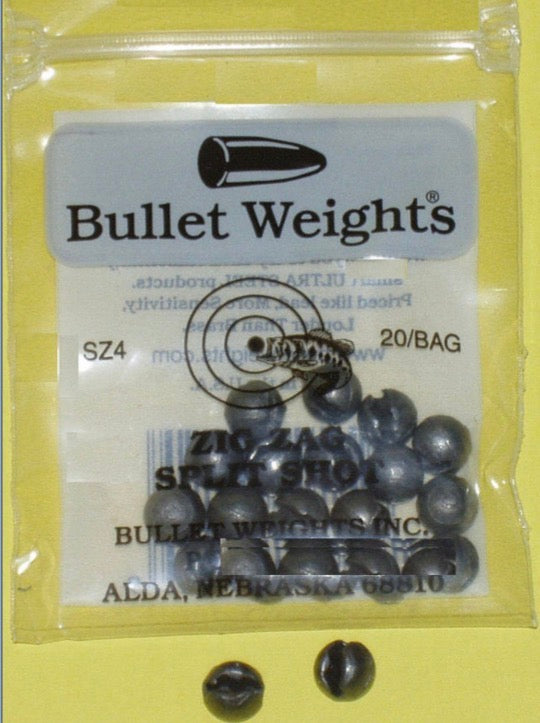 Bullet Weight Zig Zag Split Shot Size 6 24 Pieces