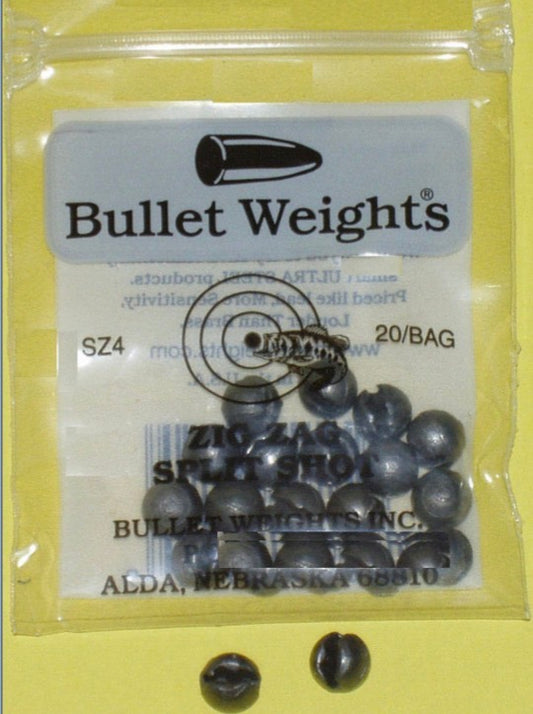 Bullet Weight Zig Zag Split Shot Size 6 24 Pieces