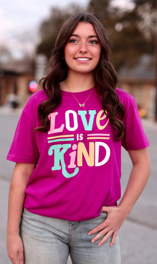 Jadelynn Brooke Love Is Kind S/S Crew - Berry