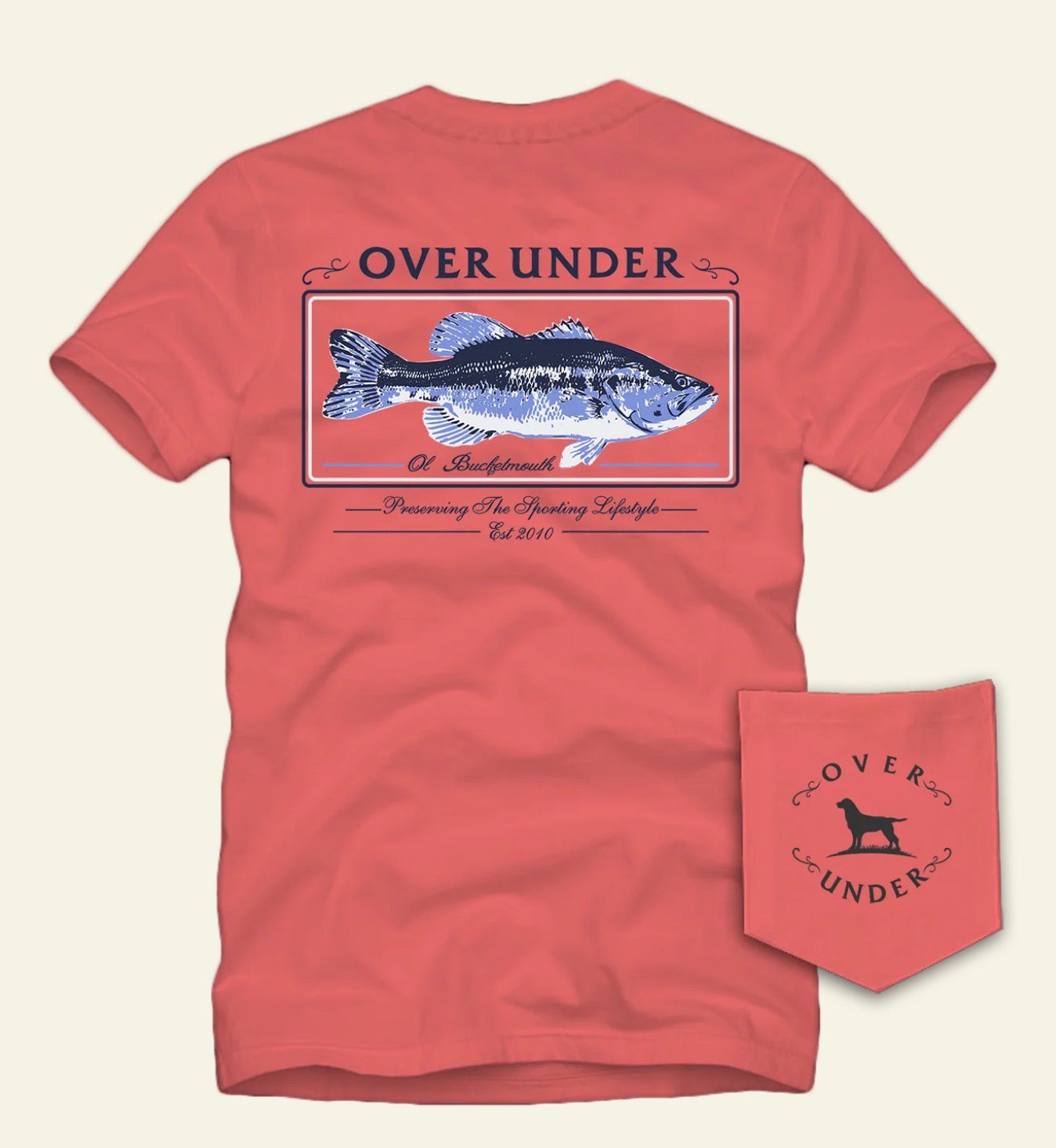 Over Under S/S BUCKETMOUTH T-SHIRT CORAL