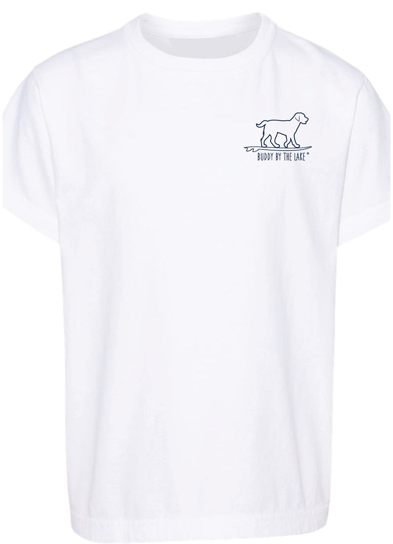 Buddy By The Sea Rainbow Stripe Adult S/S White