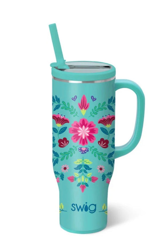 Swig Flora Azul Mega Mug 30oz