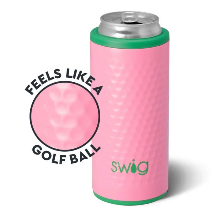Swig Pink Golf Ball Skinny Can Cooler 120z