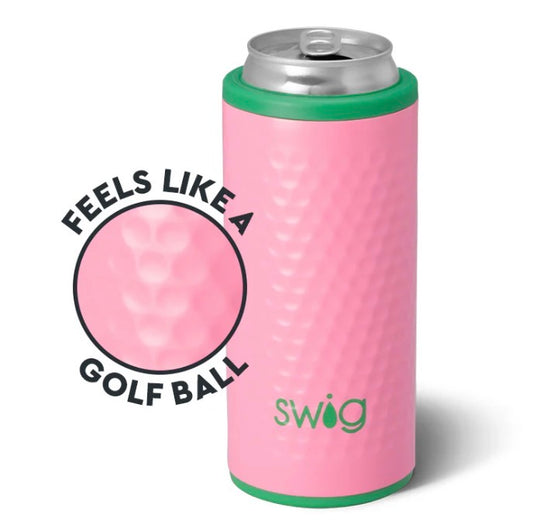Swig Pink Golf Ball Skinny Can Cooler 120z