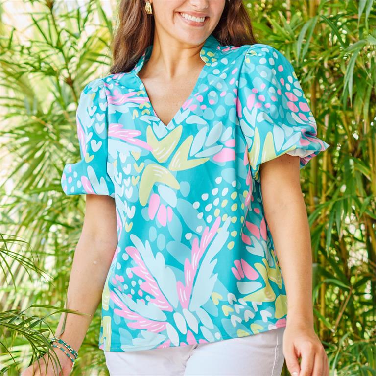Mary Square Top Kenzie Aloha Green