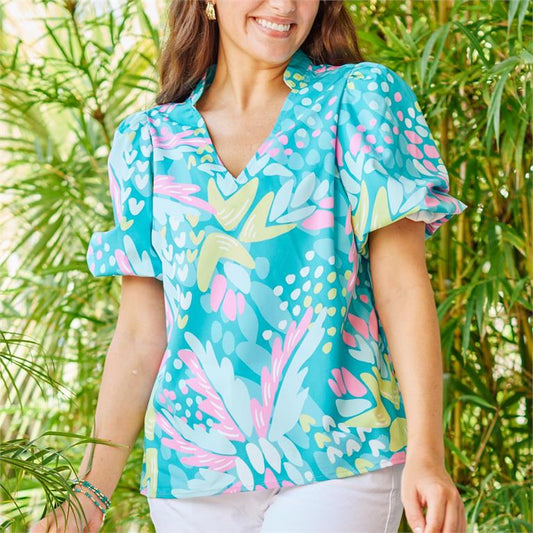 Mary Square Top Kenzie Aloha Green