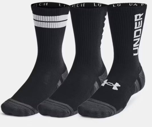 UA Performance Tech Nov 3 Pk Crew -BLK
