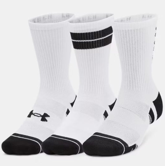 Under Armour Performance Tech Nov 3PK Crew -WHT