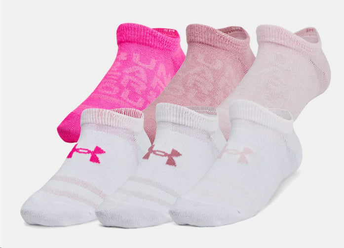 Under Armour Youth Essential No Show PK 6 Pink