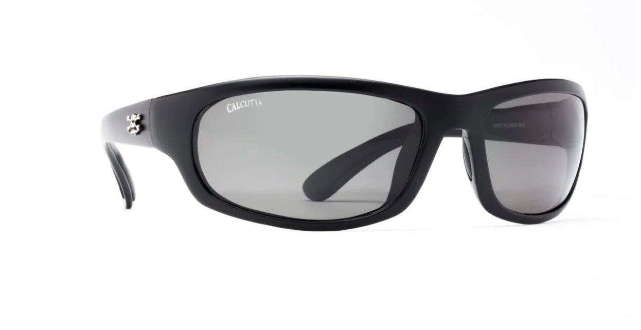 Calcutta Horseshoe Sunglasses Matte Black Frame Gray lens