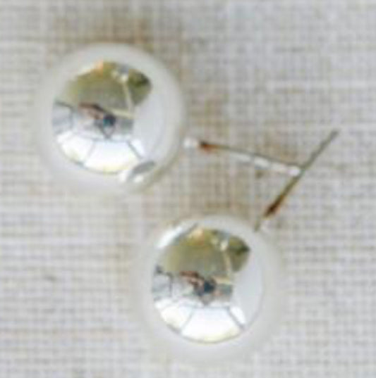 MM Grenada Large Shiny Silver Earrings
