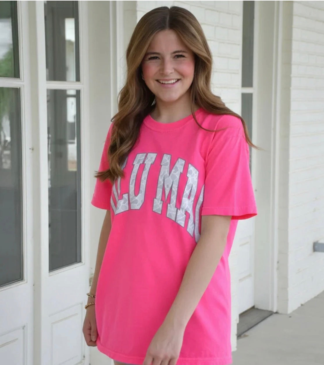 Lulu Mac Camo Adult Pink Comfort Colors Tee