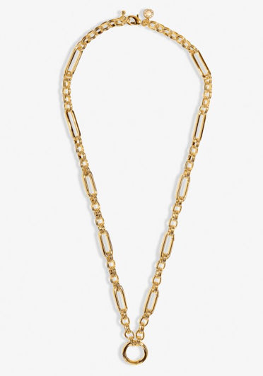 A Littles & Co. Charm Bar  Clasps Chunky Oval Chain Necklace