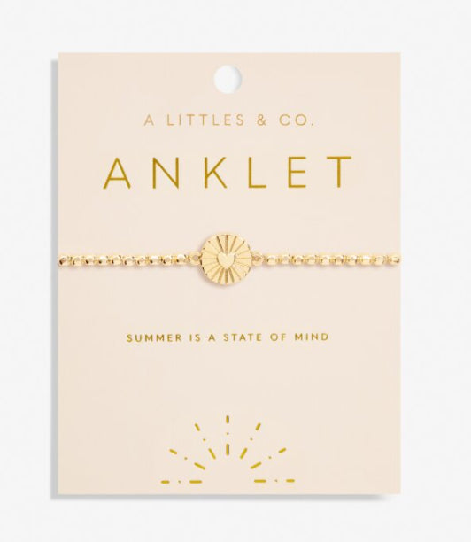 A Littles & Co. Heart Gold Tone Plated Anklet