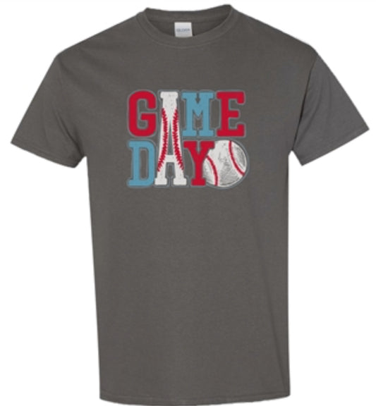SC Soft Game Day Baseball Front Print - Charcoal