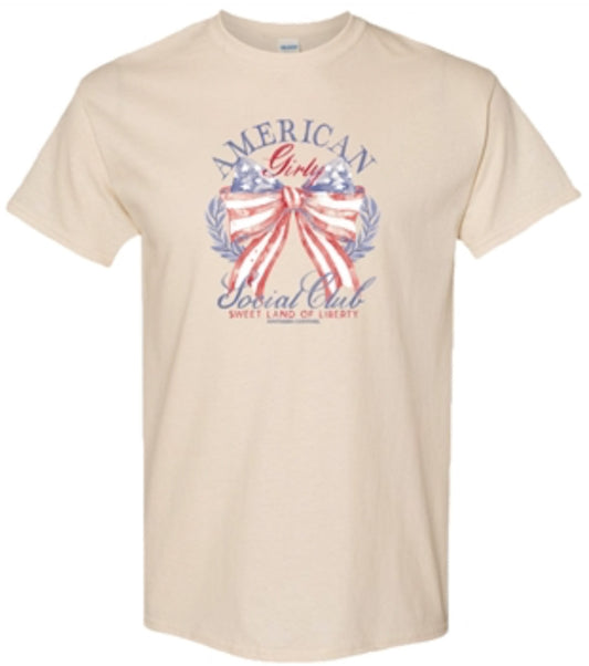 SC Soft American Girly Social Club Front Print - Natural