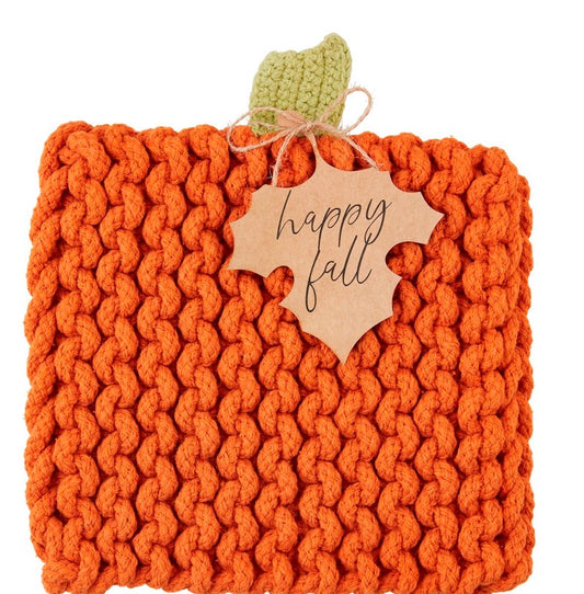 Mudpie ORANGE PUMPKIN KNIT TRIVET