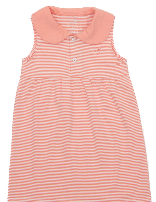 Properly Tied Girls Jackson Dress Coral Stripe