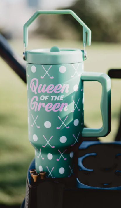 Katydid Queen Of The Green Golf 38oz Tumbler with Lid Handle