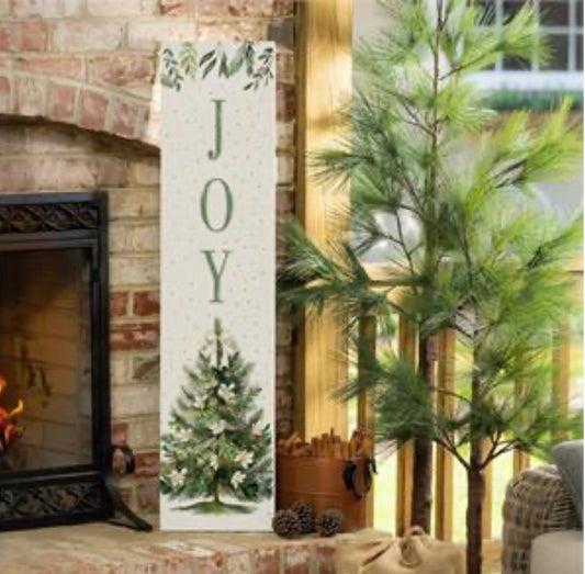 Evergreen Shades of Emerald Porch Leaner, Joy, 46H