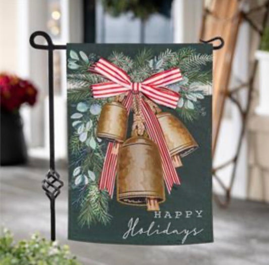 Evergreen Golden Bells Applique Garden Flag