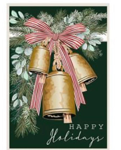 Evergreen Golden Bells Applique House Flag
